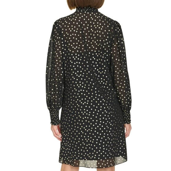 ✨ Tommy Hilfiger Metallic Dot Smocked Mock Neck Minidress – Size 2 NWT ✨ - Picture 5 of 5